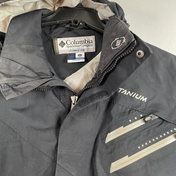 Columbia Titanium Ski Snowboard Jacket XL Black Interchange Omni Tech Flaw - Picture 11 of 12